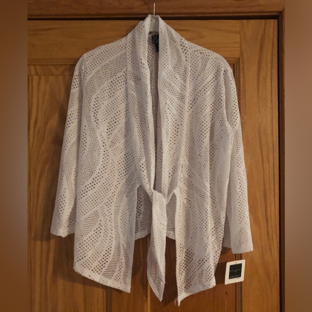 Clara Sun Woo Tie-Front Cardigan White L NWT